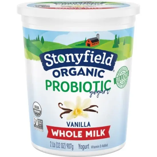 Stonyfield Organic Probiotic Vanilla Whole Milk Yogurt - 32oz image {9}