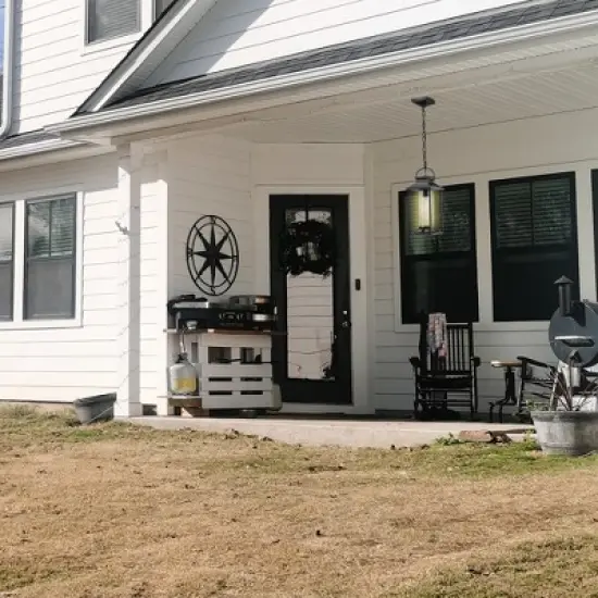 Maliang Outdoor Pendant Lights for Porch, Outdoor Ceiling Light with Ribbed Glass for House Patio, Anti-Rust Waterproof image {9}