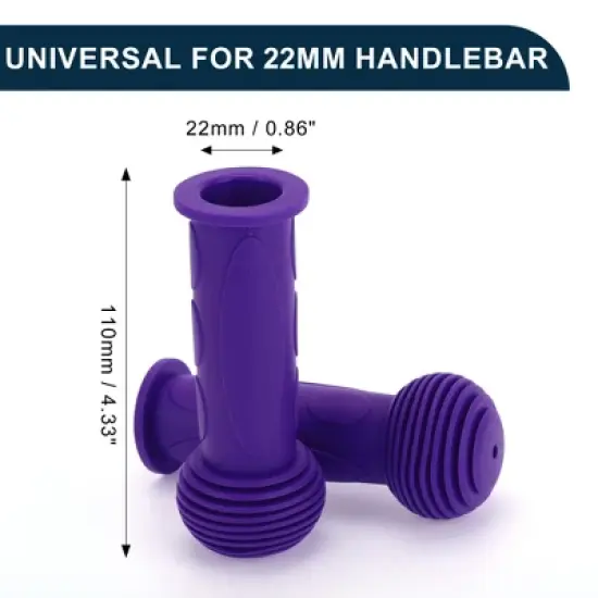 Unique Bargains Child Bike Handlebar Grips Covers 4.33" Purple 1 Pair image {4}