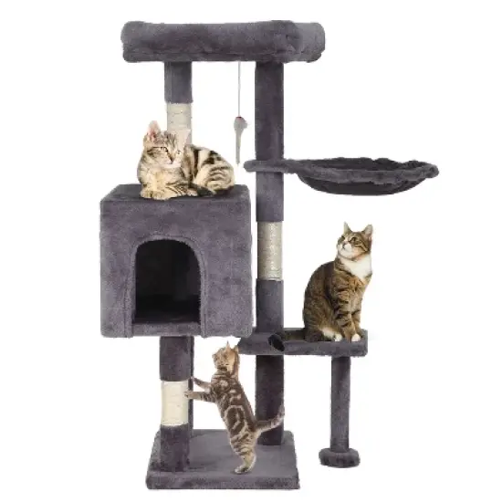 FDW Multi-Functional Cat Tree for Climbing Scratching and Resting Cat Tower for Indoor Cats with Cat Scratching Post Cat Condo Furniture image {9}