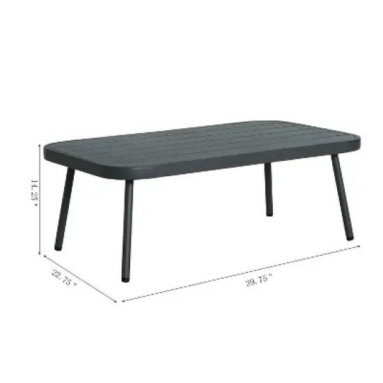 Christopher Knight Home Barbara Modern Outdoor Metal Coffee Table and Upholstered Lovesear Set image {2}