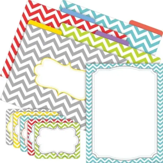 Barker Creek Chevron Beautiful Get Organized File Folders Set Multi-Design 107 per Set: Paper, Top Tab, 50 Sheet Capacity image {5}