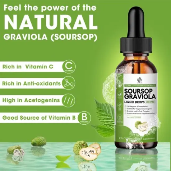 MM iMatchme Soursop Graviola Liquid Drop for Cell Support & Regeneration, Immune Boost, Herbal Goodness, Sugar/Gluten Free, 2 Fl Oz image {2}