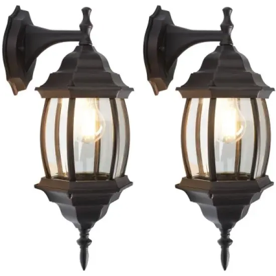 Grazia 6.5" Outdoor Sconce (Set of 2) - PLT7002 - Bronze - Safavieh image {1}