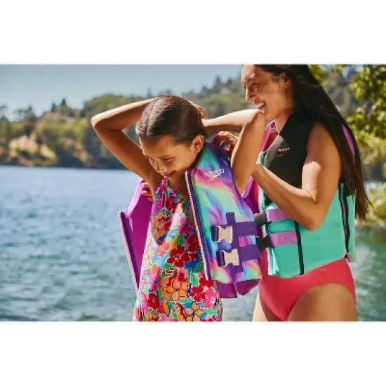 Speedo Junior Life Jacket Vest - Purple: Youth 50-90 lbs, Polyethylene/Polyester, Swim Gear image {3}