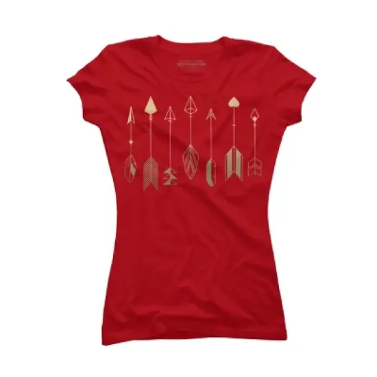 Junior's Design By Humans Be Brave Little Arrow (gold) By staceyroman T-Shirt image {8}