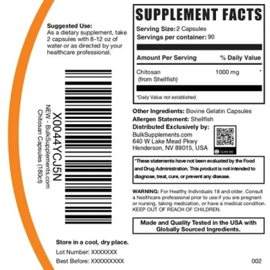 BulkSupplements Chitosan Capsules image {5}