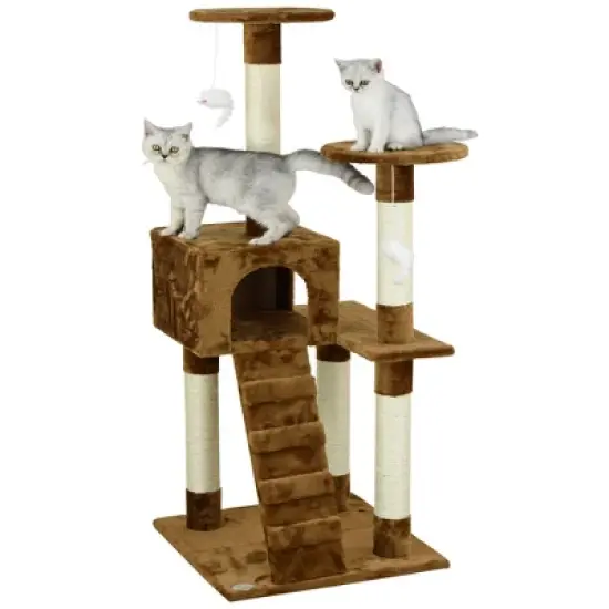 Go Pet Club 52" Classic Cat Tree Condo with Sisal Covered Posts  F56 image {3}