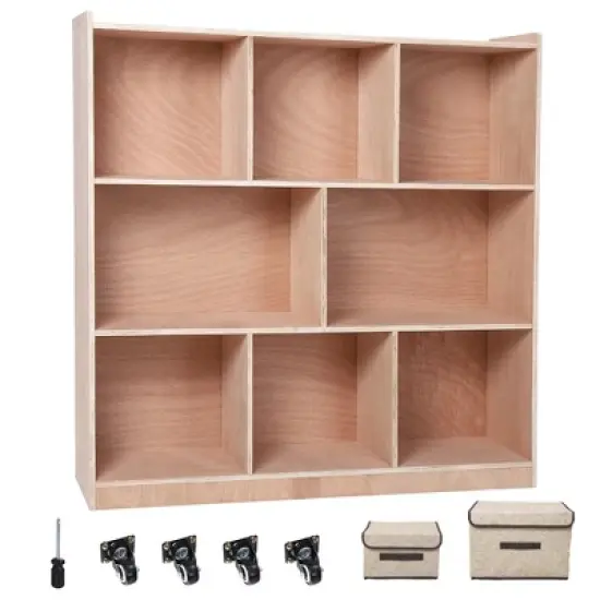 8-Compartment Solid Wood Storage Cabinet, Kids Book Shelf, Kids Toy Storage Organizer for Classrooms image {6}