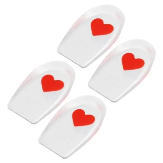 Unique Bargains Silicone Heel Support Cup Pads Orthotic Insole Plantar Care Heel Pads Love Pattern Size 33-39 4Pcs image {6}