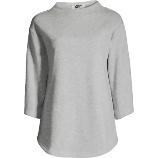 Lands' End Women's Serious Sweats 3/4 Sleeve Funnel Neck Top image {1}