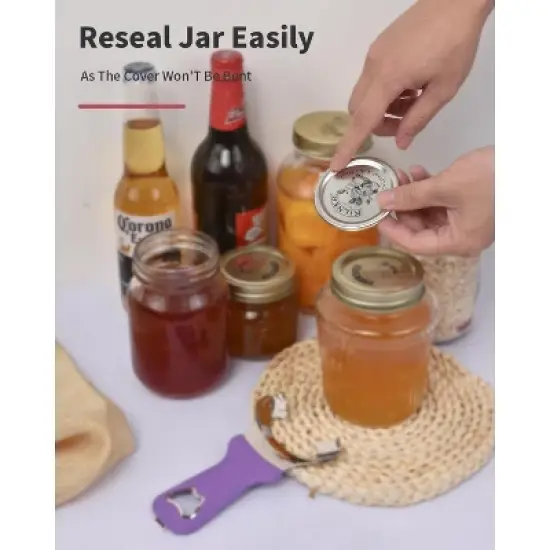 No-Dent Mason Jar Opener - Manual Multi-Purpose Canning Tool & Bottle Opener image {2}