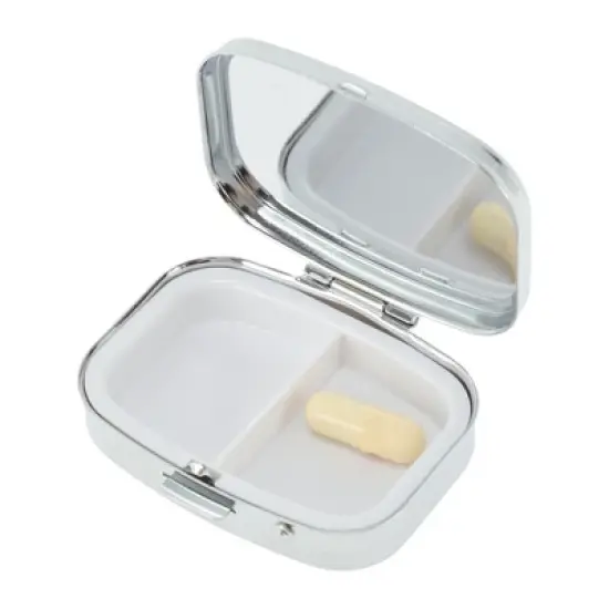 Unique Bargains 2 Compartments Square Pill Case 1 Pc image {1}