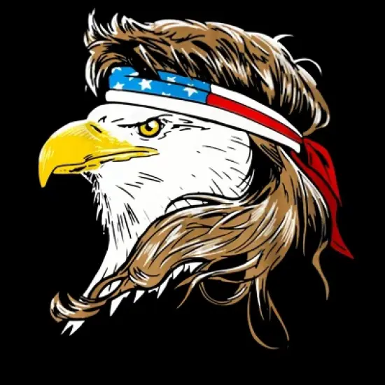Men's Design By Humans July 4th Eagle Mullet American Flag By corndesign Tank Top image {1}