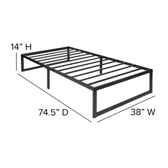 Emma and Oliver 14" Platform Bed Frame & 10" Mattress in a Box - No Box Spring Required image {6}