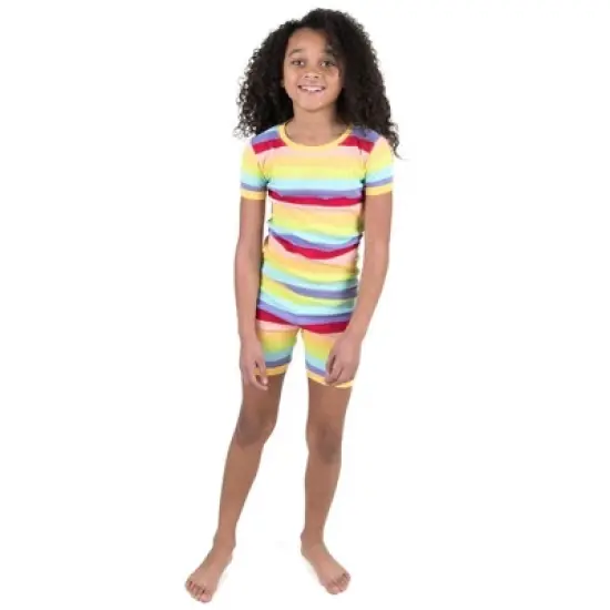 Leveret Kids Two Piece Cotton Short Striped Pajamas image {1}