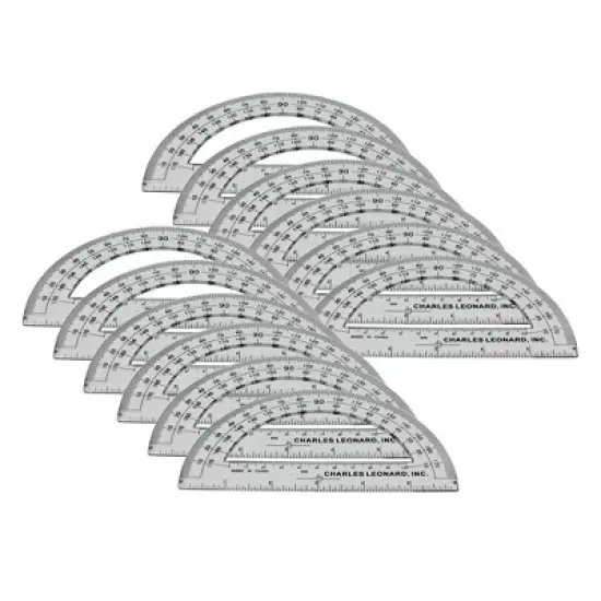 Charles Leonard Protractor Plastic, 6-Inch, 12 Per Pack, 3 Packs image {1}