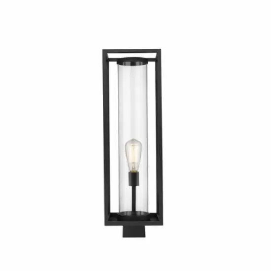 Dunbroch Outdoor Post Mount Light - 8" Glass Lantern, Dimmable, Wet Rated, 1 Bulb image {1}