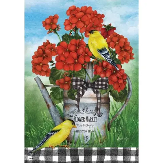 Briarwood Lane Summer Garden Flag 12x18 For Outdoor Geranium Watering Can For Summer Garden Flag Flags For Outside image {2}