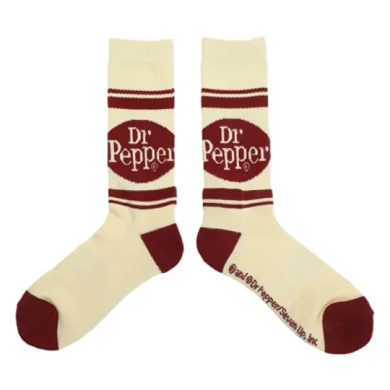 Dr Pepper Vintage Soda Logo Men's Casual Crew Socks image {1}
