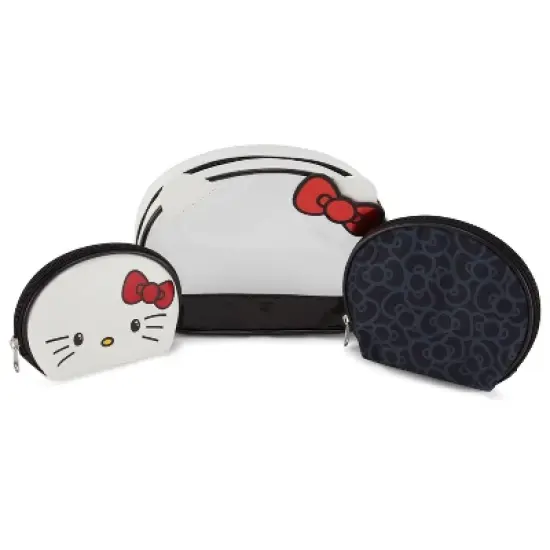 Hello Kitty 3 PC Cosmetic Case Set - Clear Black image {7}