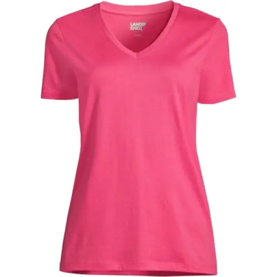 Lands' End Women's Relaxed Supima Cotton Short Sleeve V-Neck T-Shirt image {12}