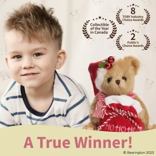 Bearington Jolly Jingles Christmas Bear, 10 Inch Stuffed Christmas Animals, Ideal Christmas Bear Decorations Gift for Toddlers image {3}