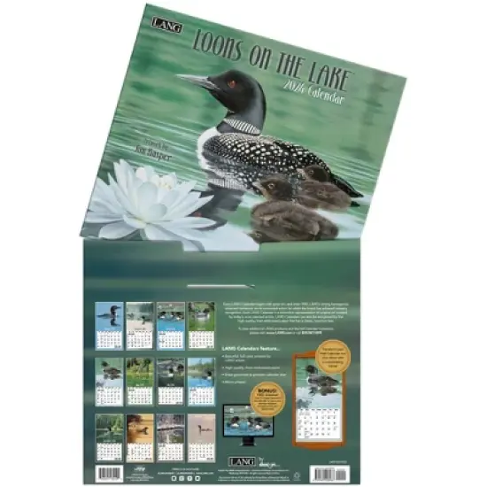 Lang 2024 Wall Calendar 24"x12" Loons on the Lake image {3}