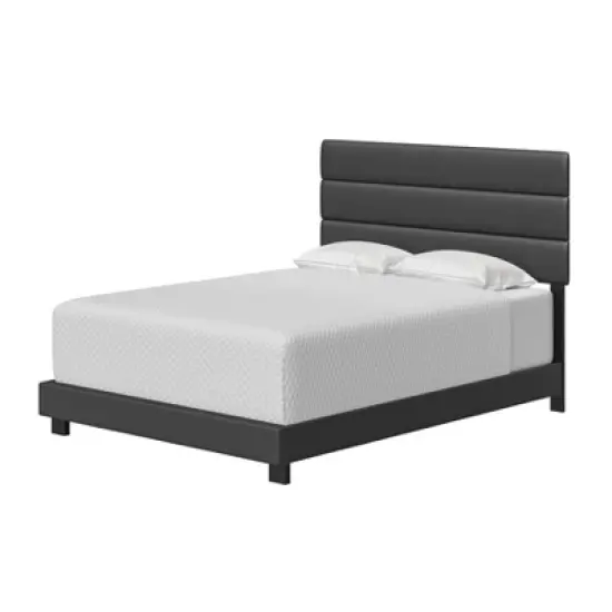 Caprice Faux Leather Channel Upholstered Platform Bed - Eco Dream image {3}