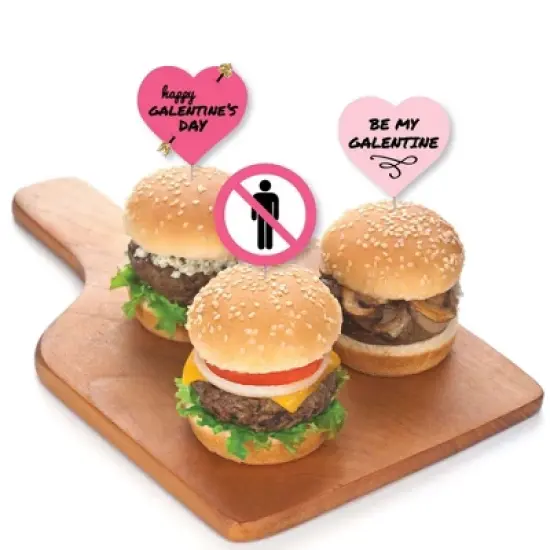 Big Dot of Happiness Be My Galentine - Dessert Cupcake Toppers - Galentine's and Valentine's Day Party Clear Treat Picks - Set of 24 image {2}