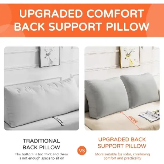 Back Support Pillow for Couch, Removable Velvet Cover image {3}