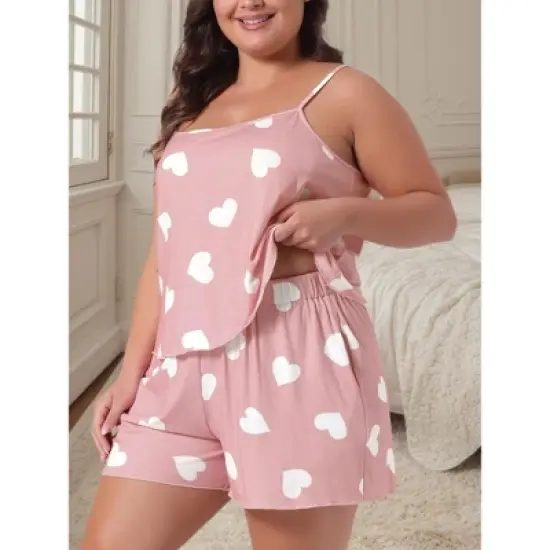 Women's Plus Size Cute Pattern with Pockets Short Pajamas Sets - Agnes Orinda image {1}