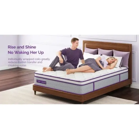 Sersper 12 inch Memory Foam Spring Hybrid Mattress - Compatible with Platform Bed, Box Spring, or Slat Base image {11}