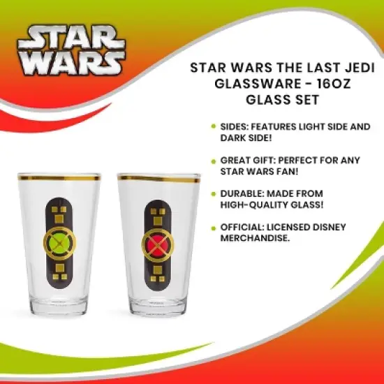 Seven20 Star Wars The Last Jedi Glassware - 16oz Glass Set image {6}