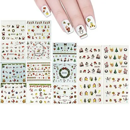 Wrapables Christmas Water Slide Nail Art Decals Water Transfer Nail Decals (44 Sheets/Over 800 Decals) image {4}