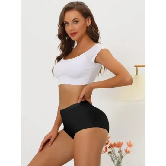 Allegra K Women's Elastic High-Waisted Unlined Breathable No-Show Hipster Underwear image {3}