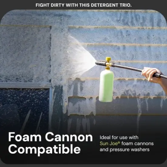 Sun Joe 3 Pack Pressure Washer Concentrate Trio, House and Deck Wash, Auto Foam, and All Purpose Cleaner, Biodegradable Detergent, Multi, SPX-ASST3Q image {2}