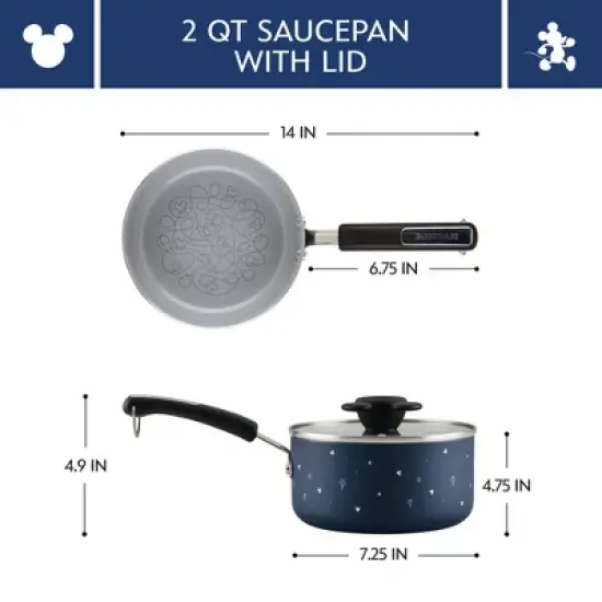 Farberware Disney Bon Voyage 2qt Ceramic Nonstick Saucepot with Lid Blue: Dishwasher-Safe, Electric & Gas Compatible image {2}