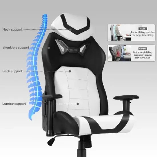 clcbdeyit White Black Ergonomic Gaming Chairs image {3}