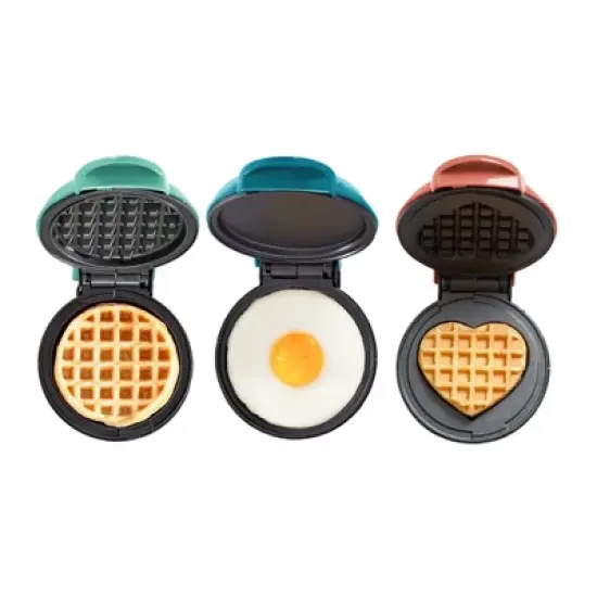 Dash Mini Waffle Maker, Griddle and Heart Waffle Maker - 3-Piece Set: Nonstick Pancake & Waffle Cooking Surface image {2}