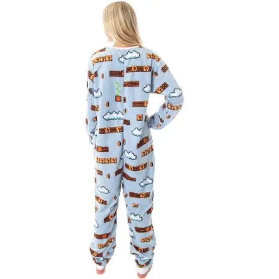 Nintendo Men's Super Mario Game Board Union Suit with Detachable Pieces (S/M) Blue image {1}