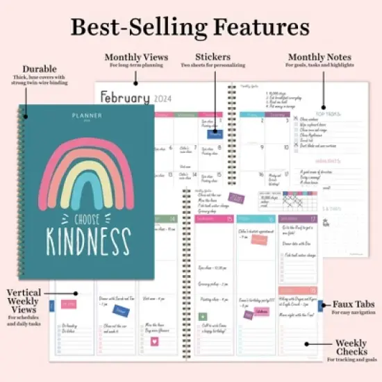 TF Publishing 2024 Weekly/Monthly Planner 11"x9" Choose Kindness image {6}