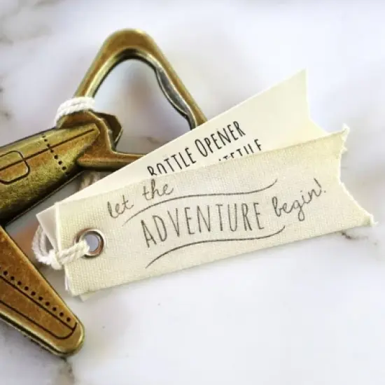 12ct "Let the Adventure Begin" Airplane Bottle Opener image {3}