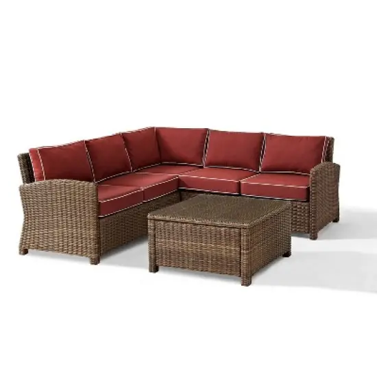 Crosley 4pc Bradenton Steel Outdoor Patio Sectional Sofa Furniture Set image {21}