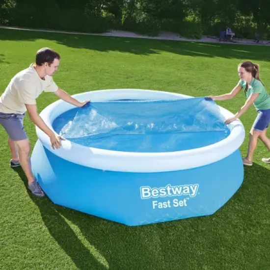 Bestway Round Solar Pool Cover for 10&rsquo; Round Above Ground Swimming Pools - Heat Retention & Protection from Debris for Outdoor Pools image {3}