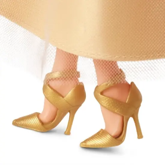 Barbie 13" Signature 2023 Holiday Collector Doll with Golden Gown and Black Hair image {3}