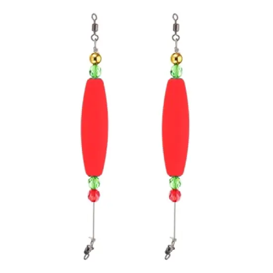 Unique Bargains Plastic Weighted Popping Corks Olive Fishing Floats Rigs 2 Pcs image {6}