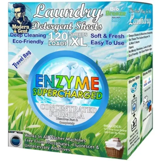 5 Star Super Deals Laundry Detergent Sheets (120 Loads) Liquidless, Eco-Friendly, Hypoallergenic, & Enzyme-Based Stain Removal image {14}