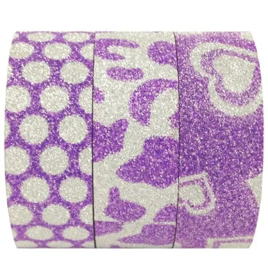Wrapables Purple Power Japanese Washi Masking Tape (Set of 3) image {3}