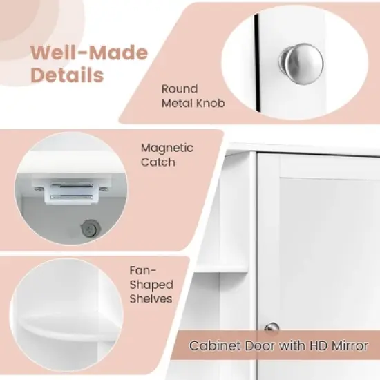 Costway Multipurpose Wall Surface Bathroom Storage Medicine Cabinet Mirror image {6}